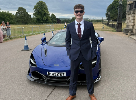 McLare at wedding with Suit